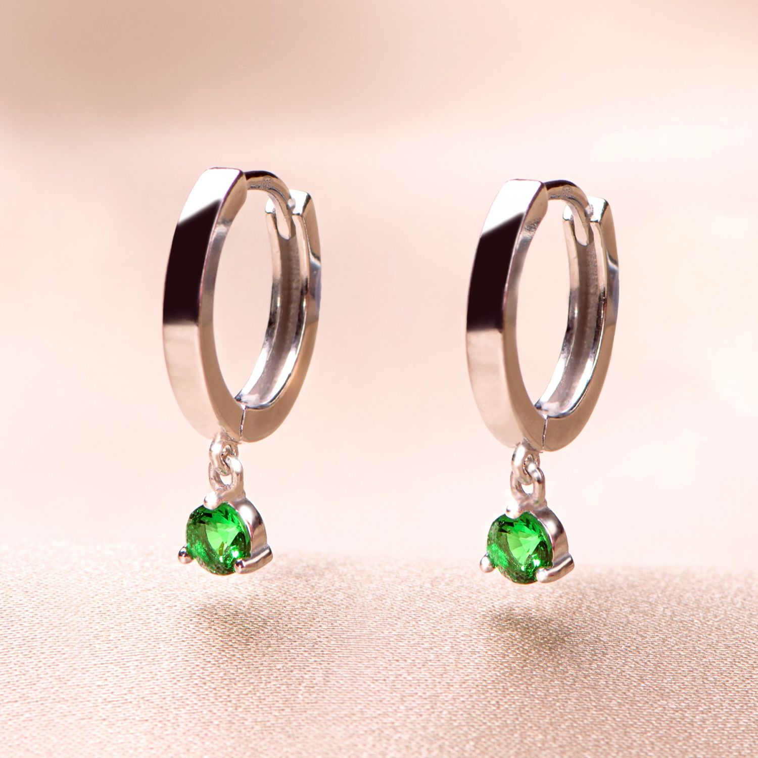Sterling Silver Earrings Gioia green