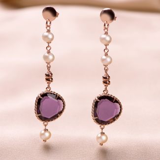 Sterling Silver pink Earrings Change the rule Mauve