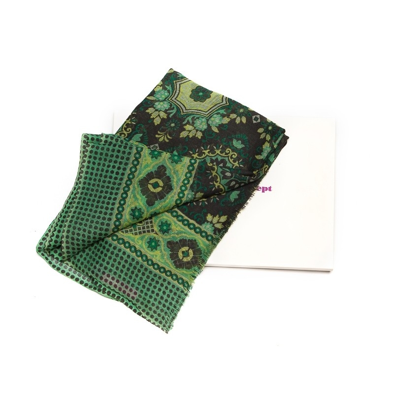 Wool scarf men Mila Schon green