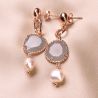 Sterling Silver pink Earrings New Pearl Design