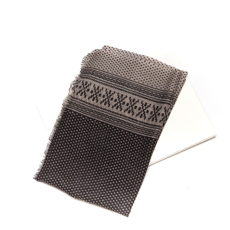 Wool scarf men Mila Shon gray