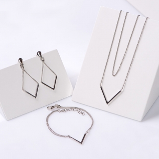 Gift: Silver earrings and bracelet  V for Victory