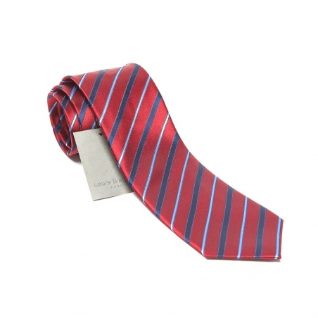 Silk Tie bordo stripes Laura Biagiotti