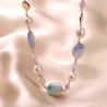 Sterling Silver pink Necklace chalcedony and agate