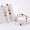 Set cercei si bratara argint roz Pearls Code