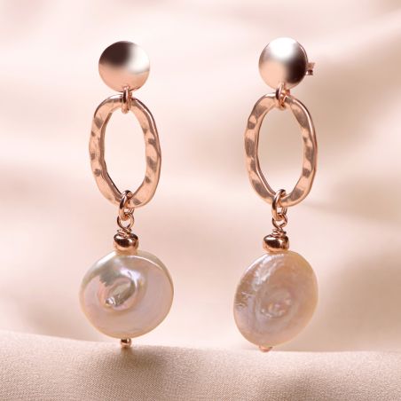 Sterling Silver pink Earrings Cool Pearls Mood