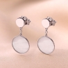 Sterling Silver Earrings Pretty White Shell round