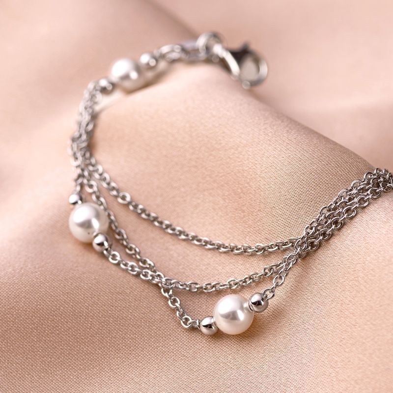 Sterling Silver Bracelet Amour Pearls