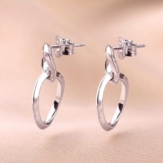 Sterling Silver Earrings Connected