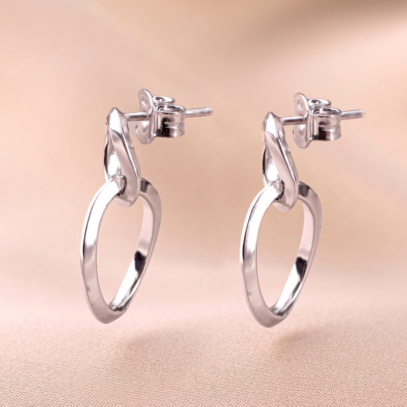 Sterling Silver Earrings Connected
