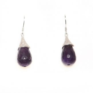 Lily silver amethyst earrings