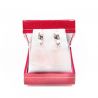 Silver rose quartz earrings