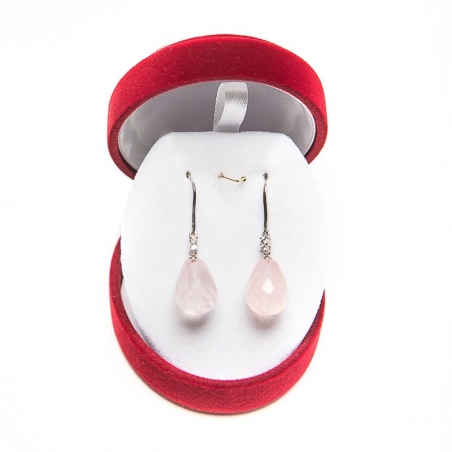 Silver rose quartz drop earrings
