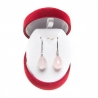 Silver rose quartz drop earrings