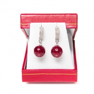 Agate silver earrings cognac