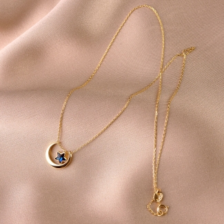 Sterling Silver Bermuda Blue Star & Moon