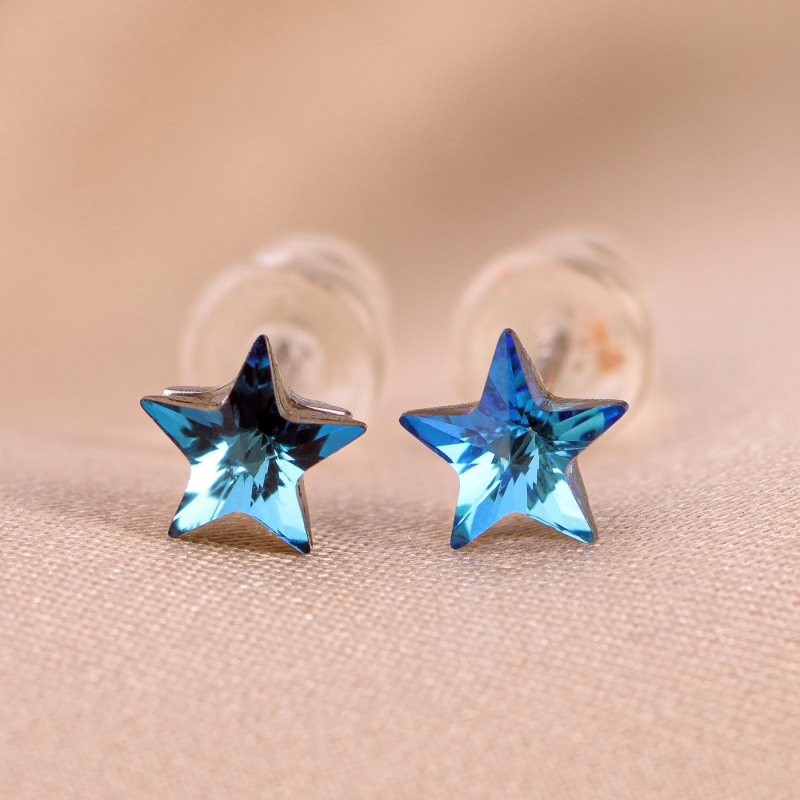 Cercei argint Bermuda Blue Star