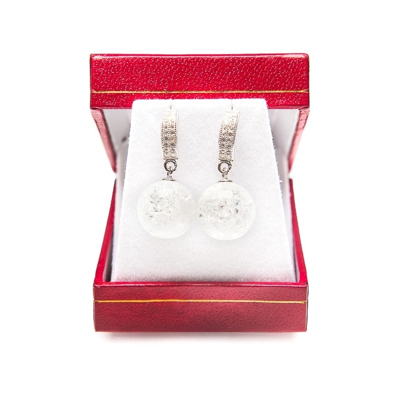 Ice crystal silver earrings