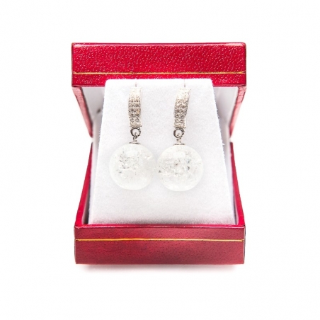 Cercei argint cristal gheata