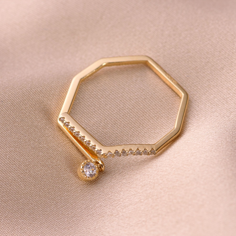 Inel argint reglabil Different Ways gold