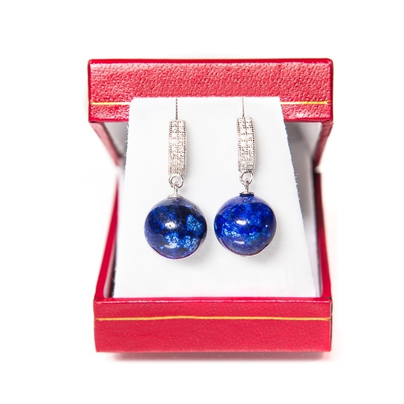 Silver earrings lapis