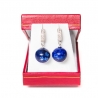Silver earrings lapis