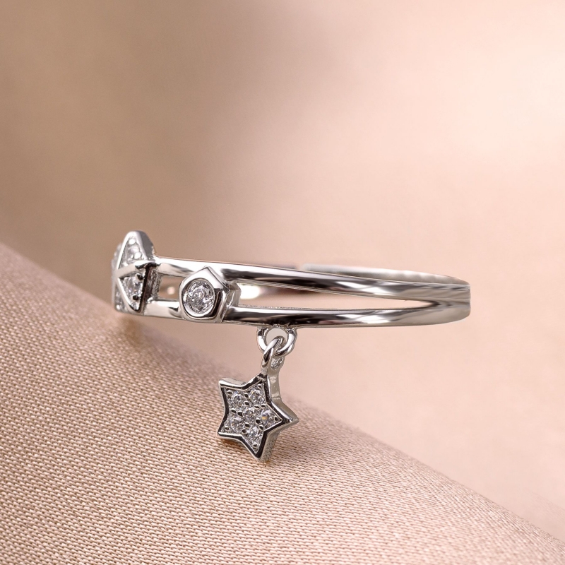 Inel argint reglabil Cool Vibe Star