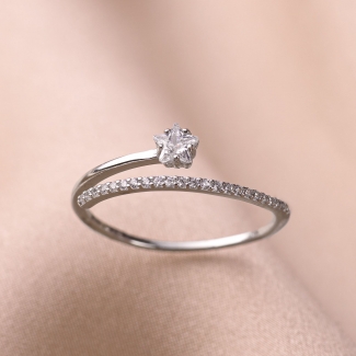 Inel reglabil argint Minimal Star