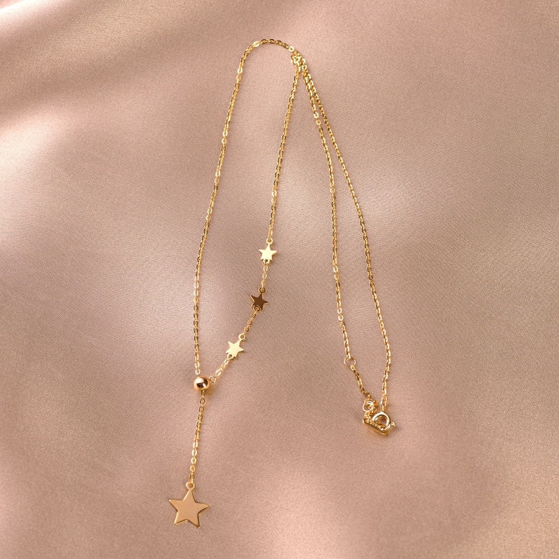 Colier argint Gold Stars