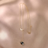 Sterling Silver Necklace Solitaire Moon & Star