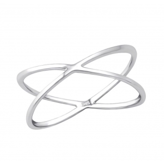 Inel argint 2 cercuri intrepatrunse