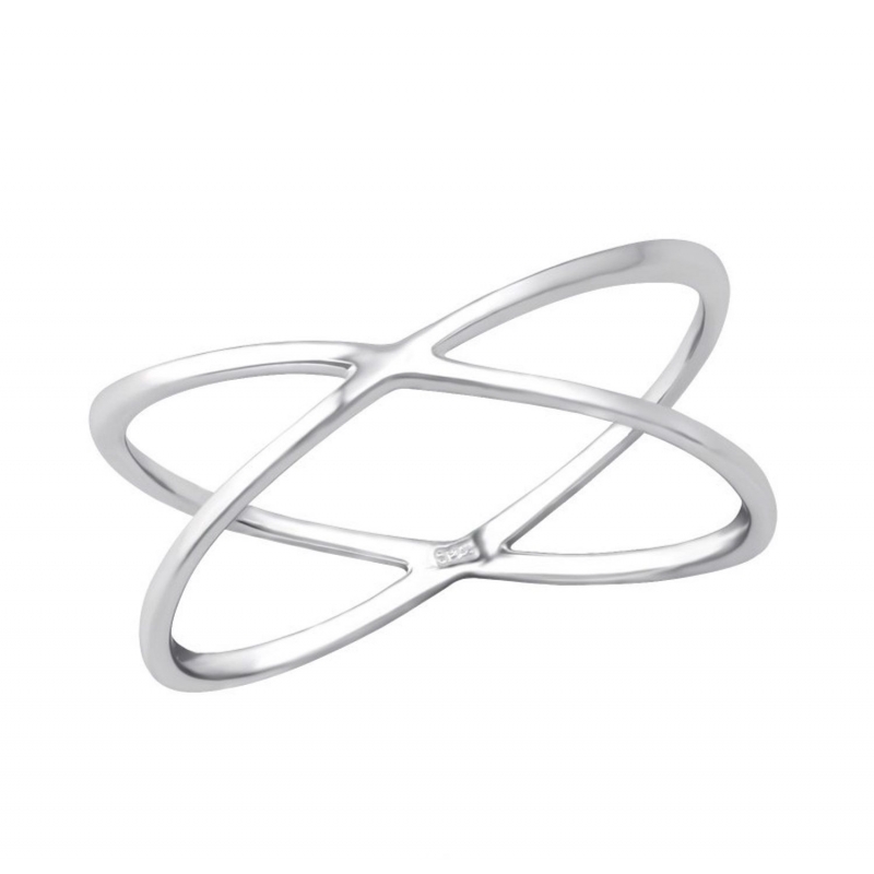 Inel argint 2 cercuri intrepatrunse