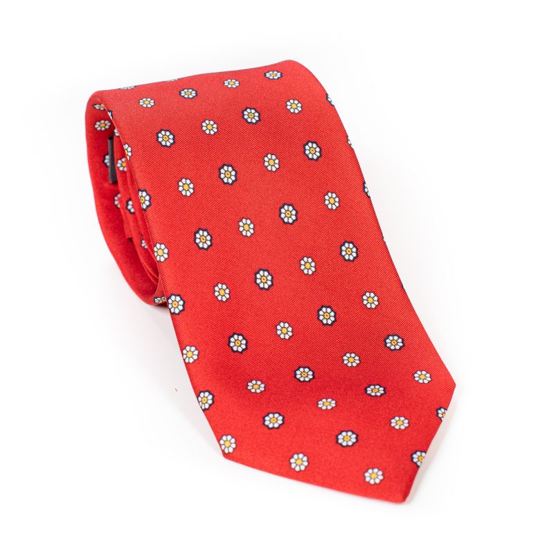 L. Biagiotti silk tie Out of Office Daisy red
