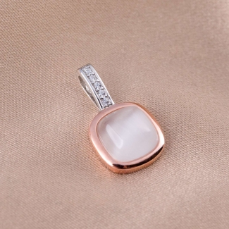 Pandant argint Iconic White Milky Cat Eye