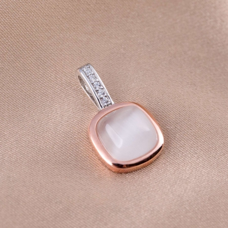 Pandant argint Iconic White Milky Cat Eye