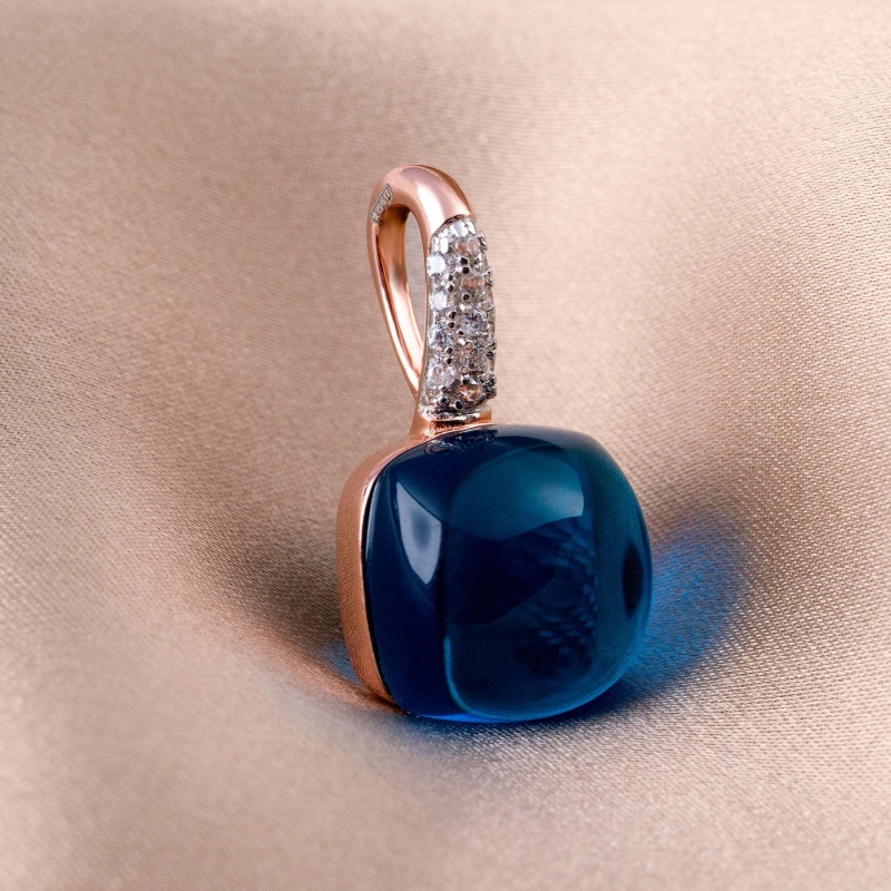 Sterling Silver Pendant Temptation Special Blue Cat Eye