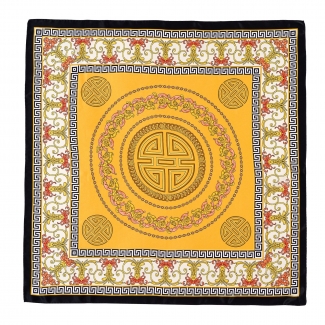Silk Scarf Marina D'Este Greek key caramel