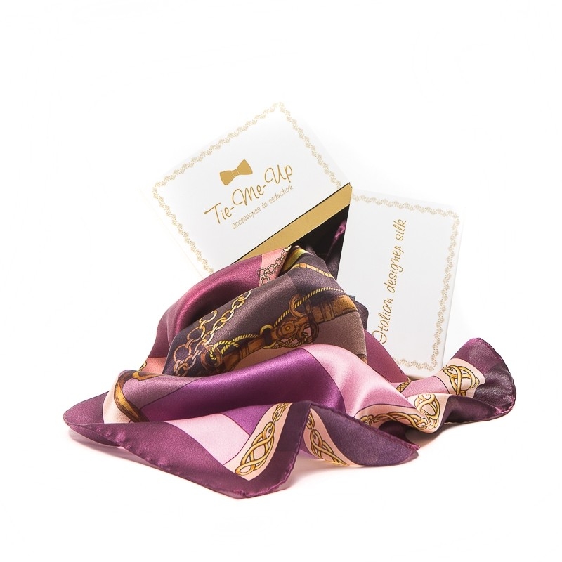 GIFT: Marina D'Este polo purple scarf and earrings of silver amethyst and rose quartz
