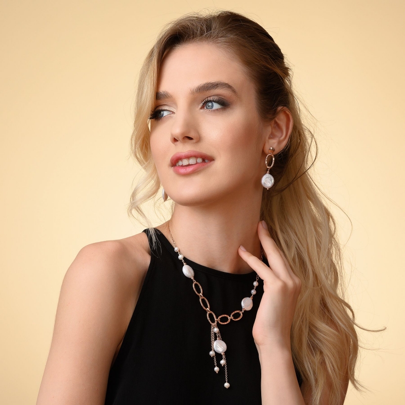 Colier argint roz Cool Pearls Mood