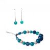 GIFT: agate bracelet silver and turquoise earrings