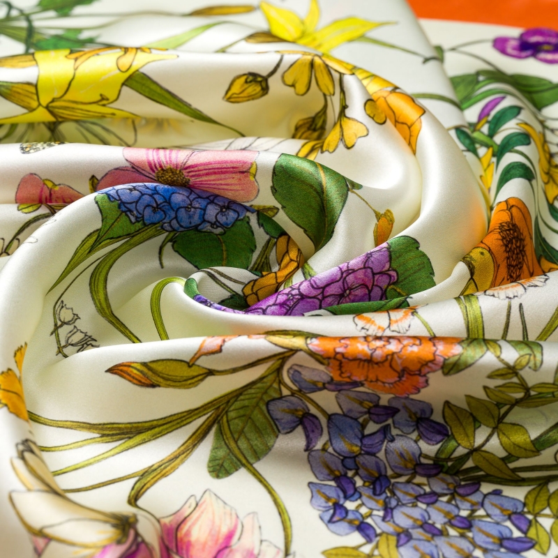 Silk scarf In My Beauty Dream orange