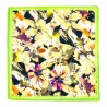 Esarfa matase twill Happy Flowers Aquarela light green
