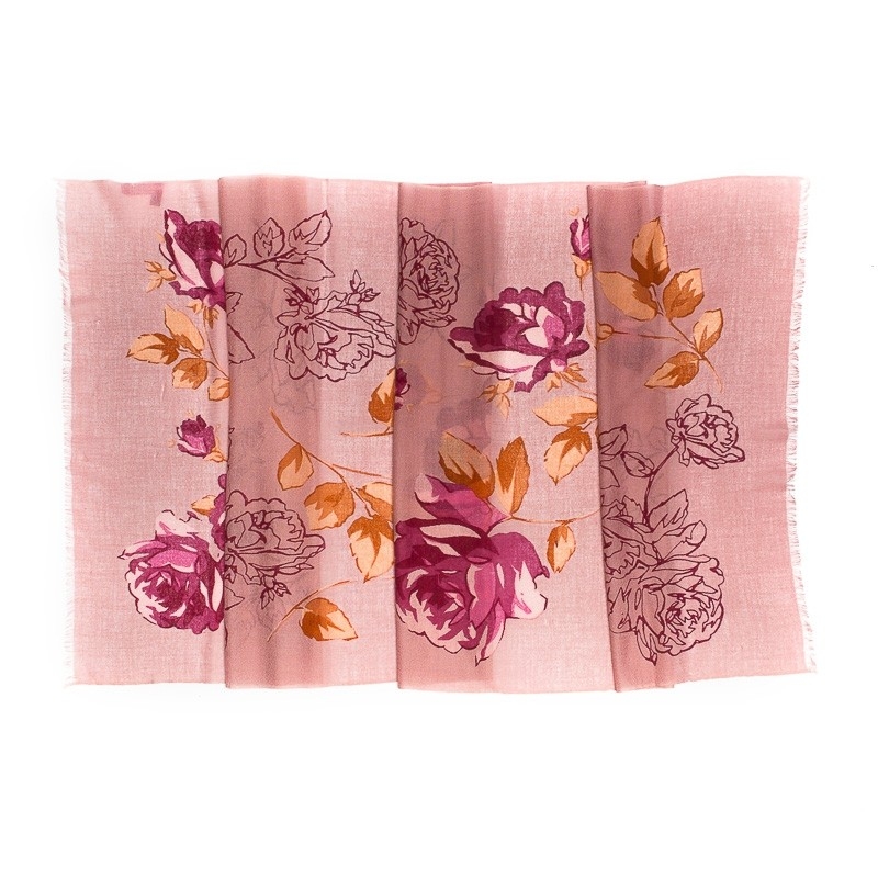  GIFT: Mila Schon scarf roses and rose quartz bracelet and crystal ice