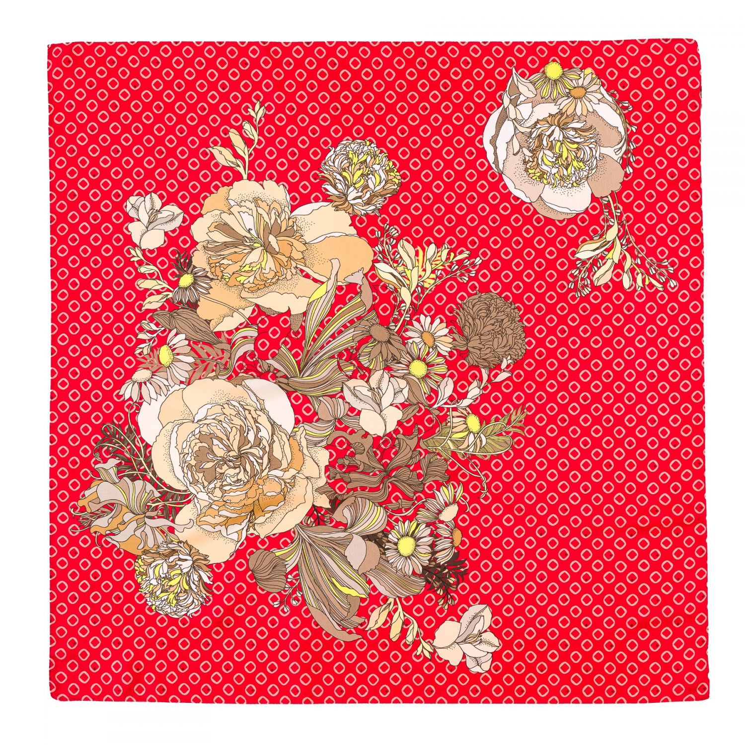 Silk scarf twill Japanese Rose red