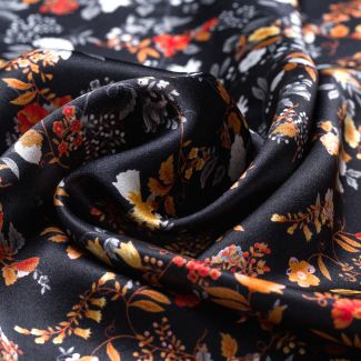 Silk scarf S Be delicious black