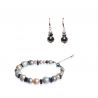 GIFT: Earrings and bracelet with hematite and pearls