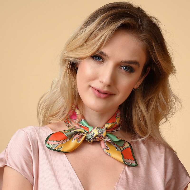 Esarfa matase S Color's Dance fucsia