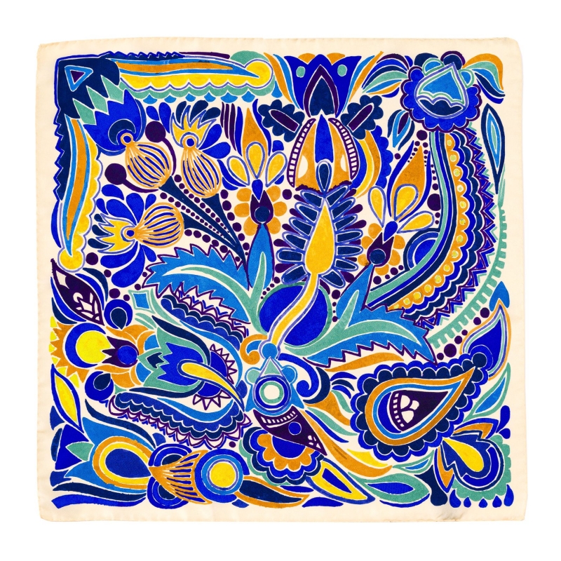 Esarfa matase twill S Please, Keep the Summer blue