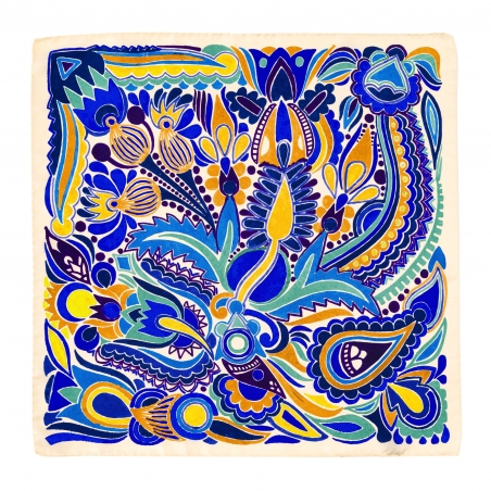 Esarfa matase twill S Please, Keep the Summer blue