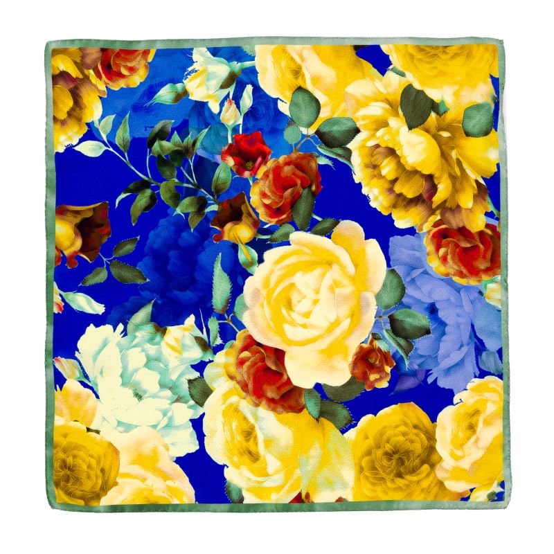 Silk scarf S Rose Obsession yellow